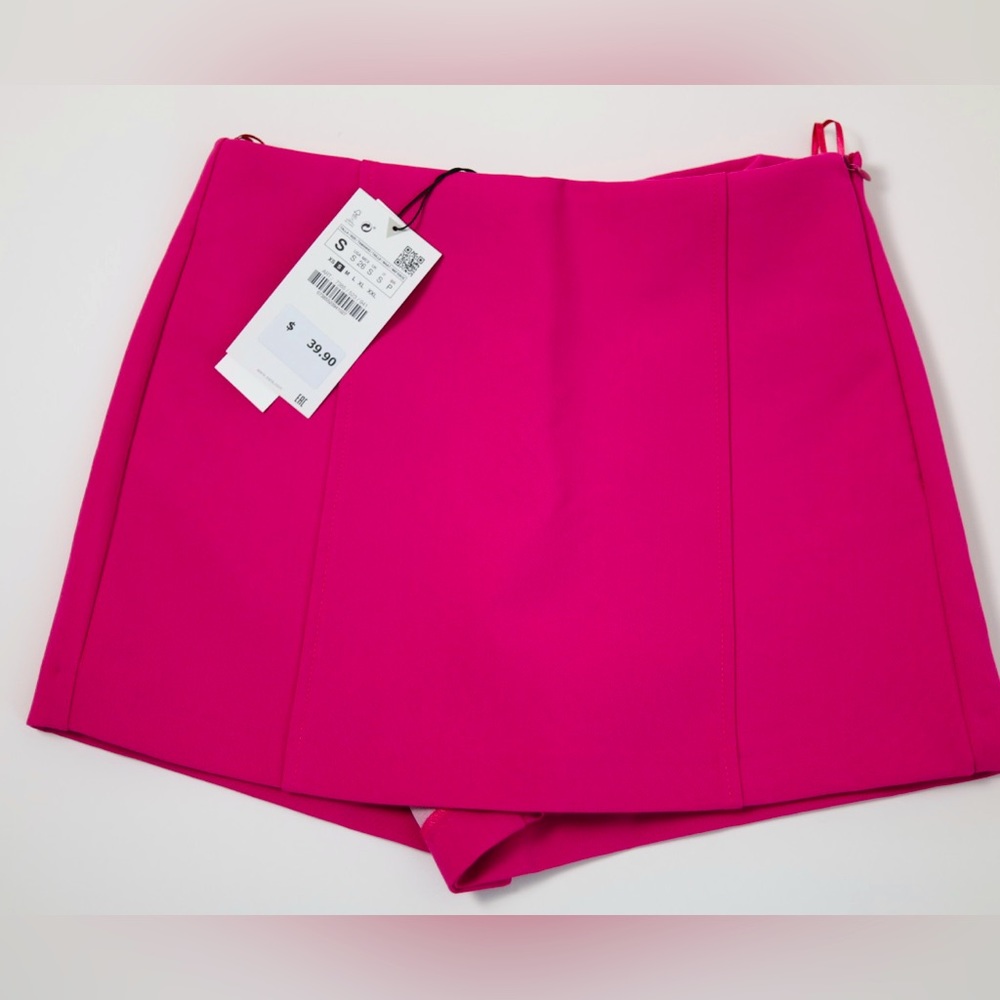Zara ASYMMETRIC SKORT - NEW - small - pink